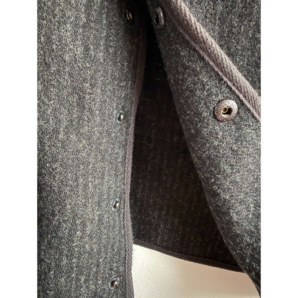 Woolrich Mens Wool Blend Pinstripe Snap‎ Front Cinch Back Vest Grey L 18409 - Picture 4 of 10